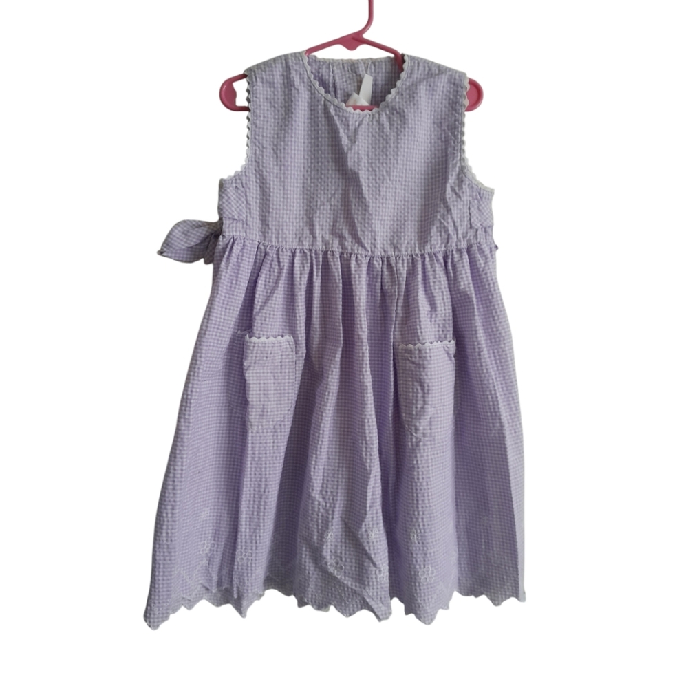 Okie dokie girl light purple plaid dress cotton blend size 6